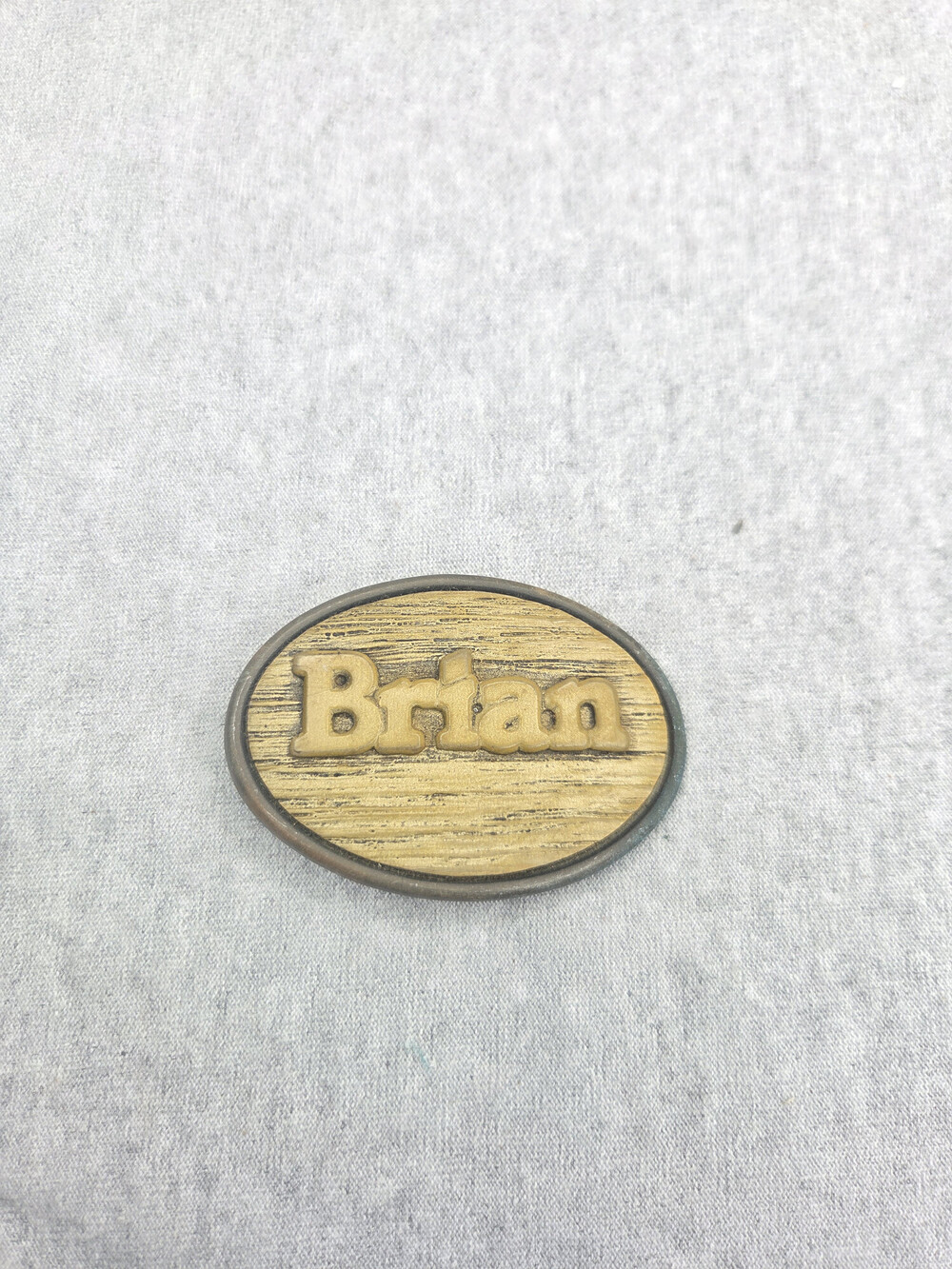 Vintage Oden Brass Tone Belt Buckle Personalized Name BRIAN Oval Western